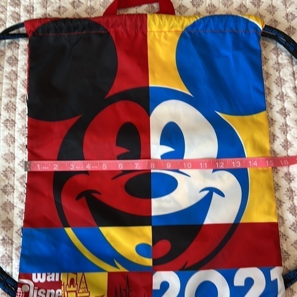 Walt Disney World Parks 2021 Mickey Mouse Castle Nylon Cinch String Backpack - Picture 10 of 11